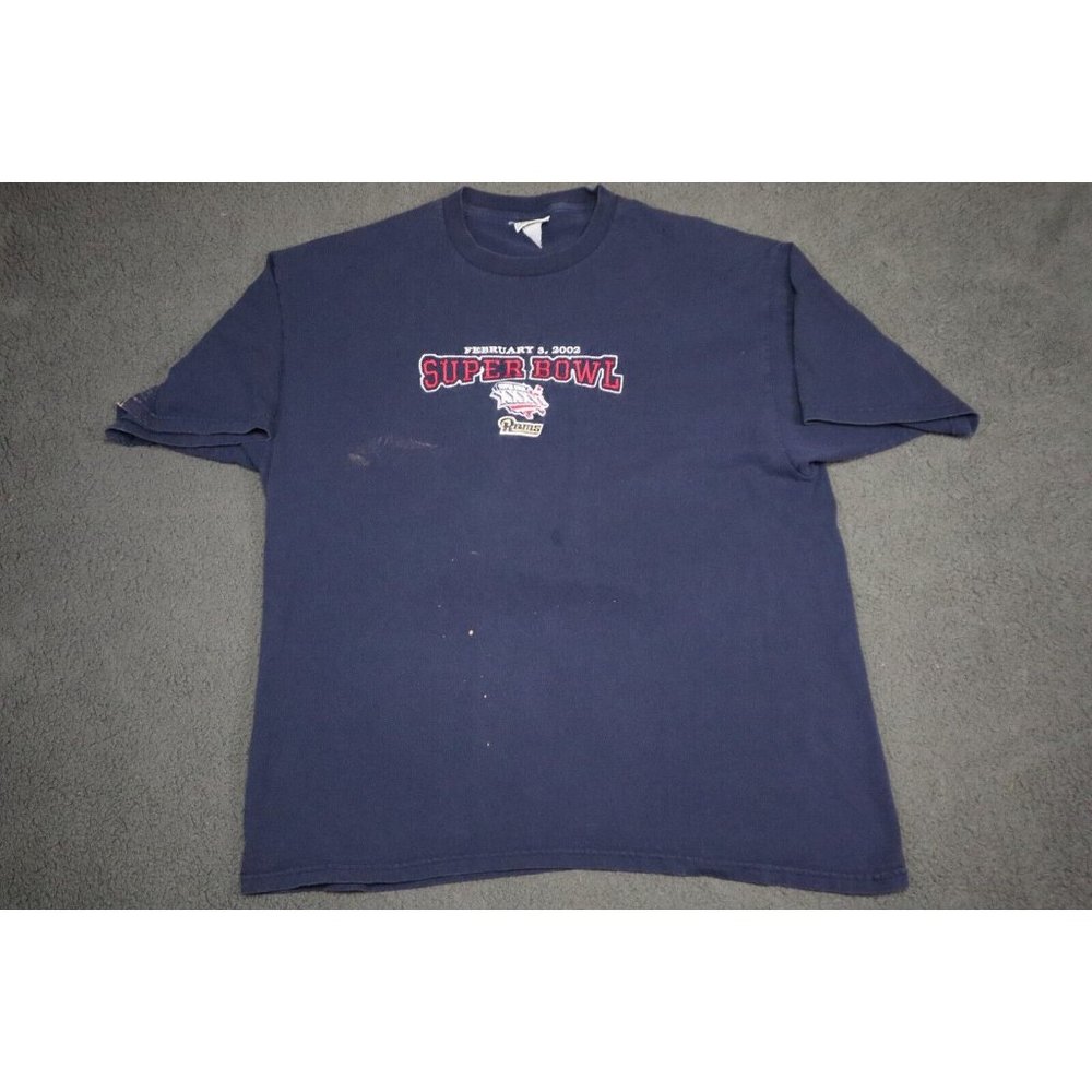 VTG St. Louis Rams Shirt Adult Extra Large Navy Super Bowl Lee Sport Tee Mens